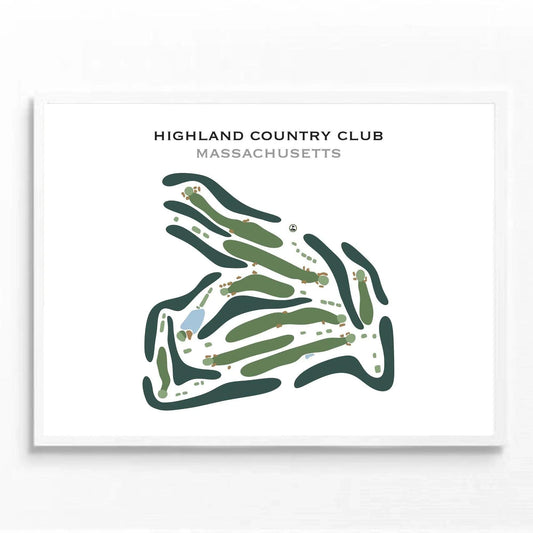 Highland Country Club, Massachusetts - Printed Golf Course