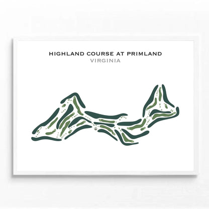 Highland Course At Primland, Virginia - Printed Golf Course
