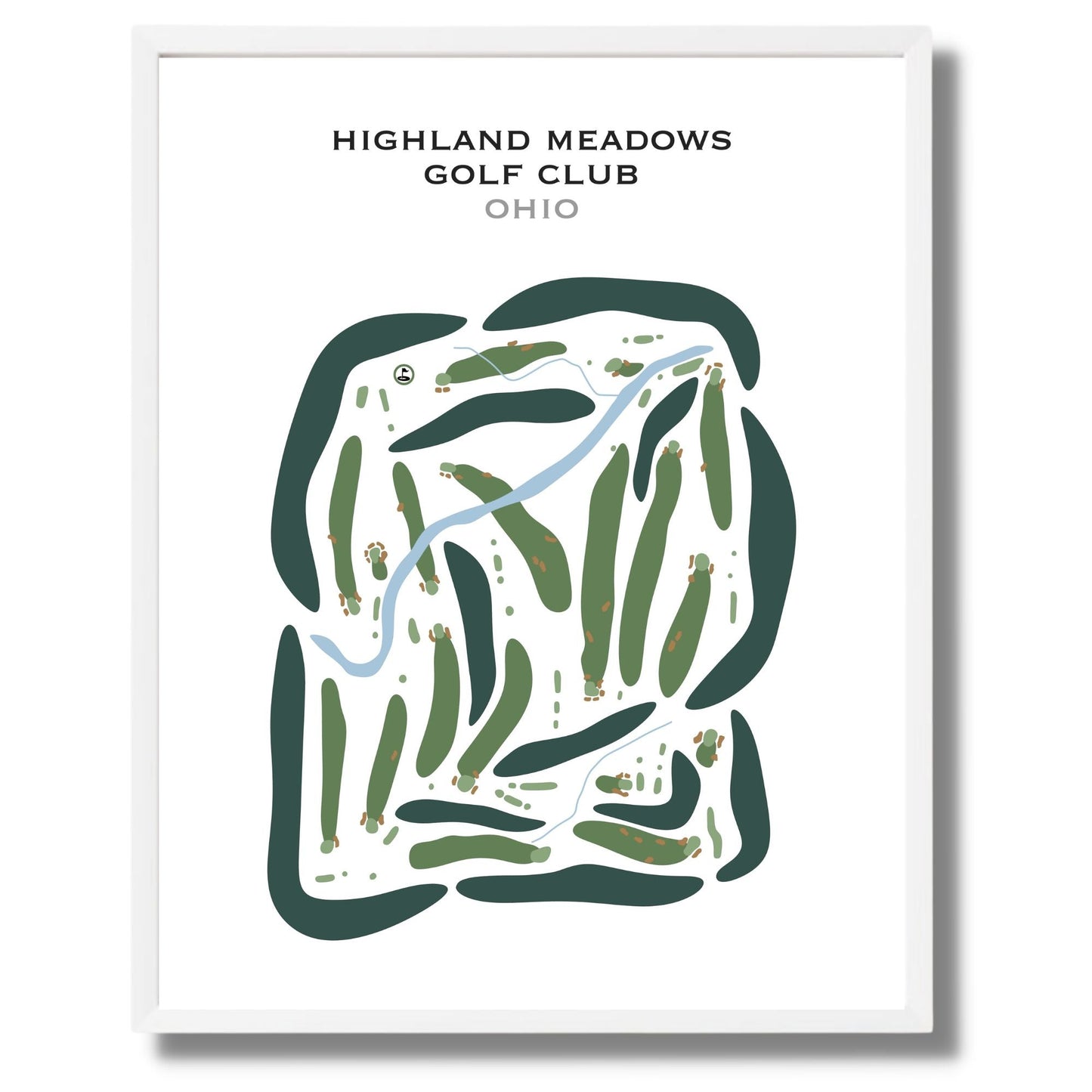 Highland Meadows Golf Club, Ohio - Printed Golf Courses