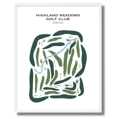 Highland Meadows Golf Club, Ohio - Printed Golf Courses