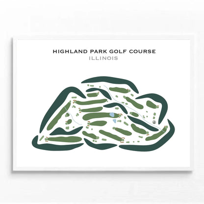 Highland Park Golf Course, Illinois - Printed Golf Courses