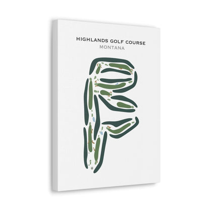 Highlands Golf Course, Montana - Printed Golf Courses