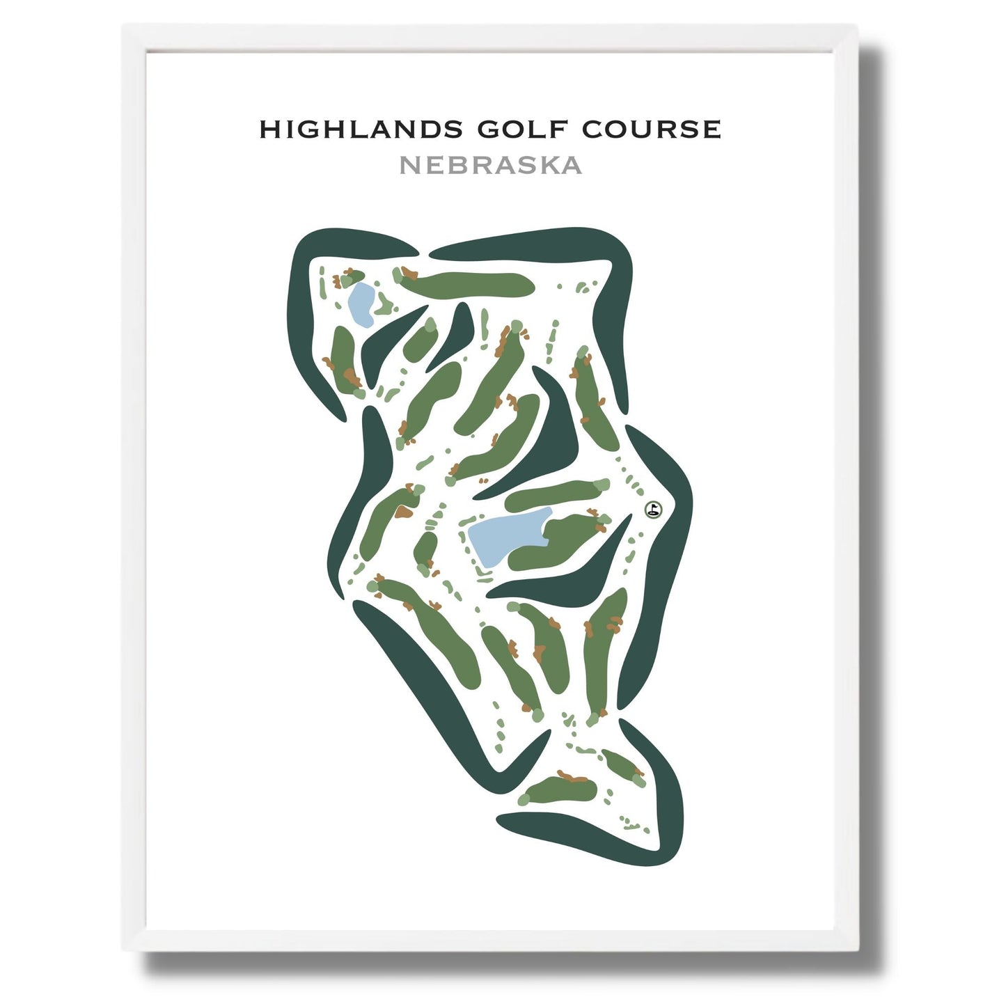 Highlands Golf Course, Nebraska - Printed Golf Courses