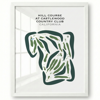 Hill Course at Castlewood Country Club, California - Printed Golf Courses