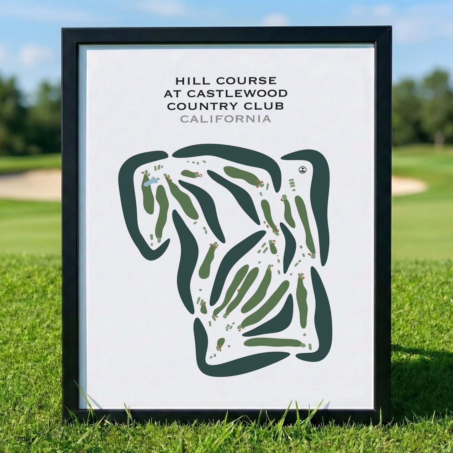 Hill Course at Castlewood Country Club, California - Printed Golf Courses