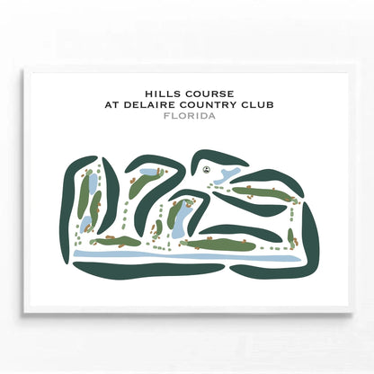 Hills Course at Delaire Country Club, Florida - Printed Golf Courses