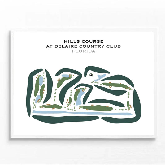 Hills Course at Delaire Country Club, Florida - Printed Golf Courses