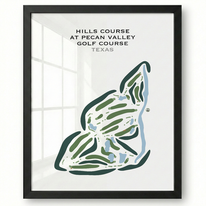 Hills Course at Pecan Valley Golf Course, Texas - Printed Golf Courses