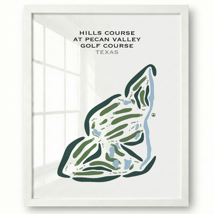 Hills Course at Pecan Valley Golf Course, Texas - Printed Golf Courses