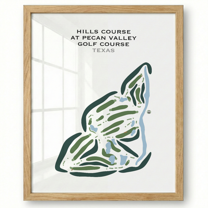 Hills Course at Pecan Valley Golf Course, Texas - Printed Golf Courses