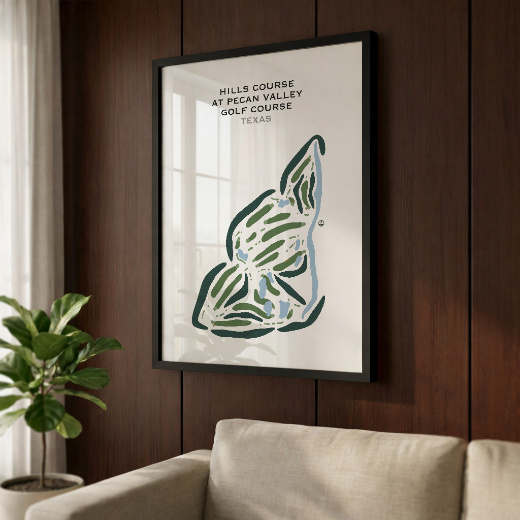 Hills Course at Pecan Valley Golf Course, Texas - Printed Golf Courses