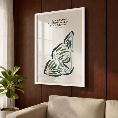 Hills Course at Pecan Valley Golf Course, Texas - Printed Golf Courses