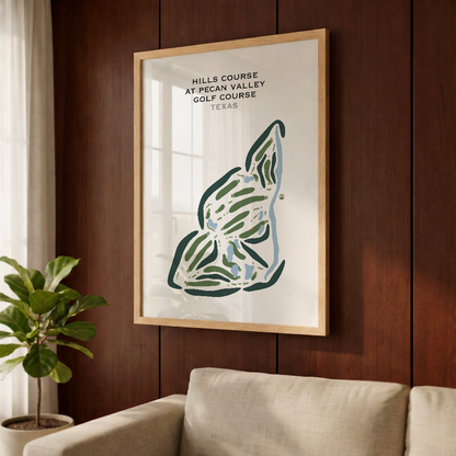 Hills Course at Pecan Valley Golf Course, Texas - Printed Golf Courses