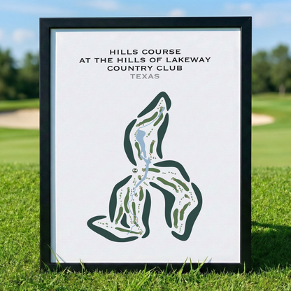 Hills Course at The Hills of Lakeway Country Club, Texas - Printed Golf Courses