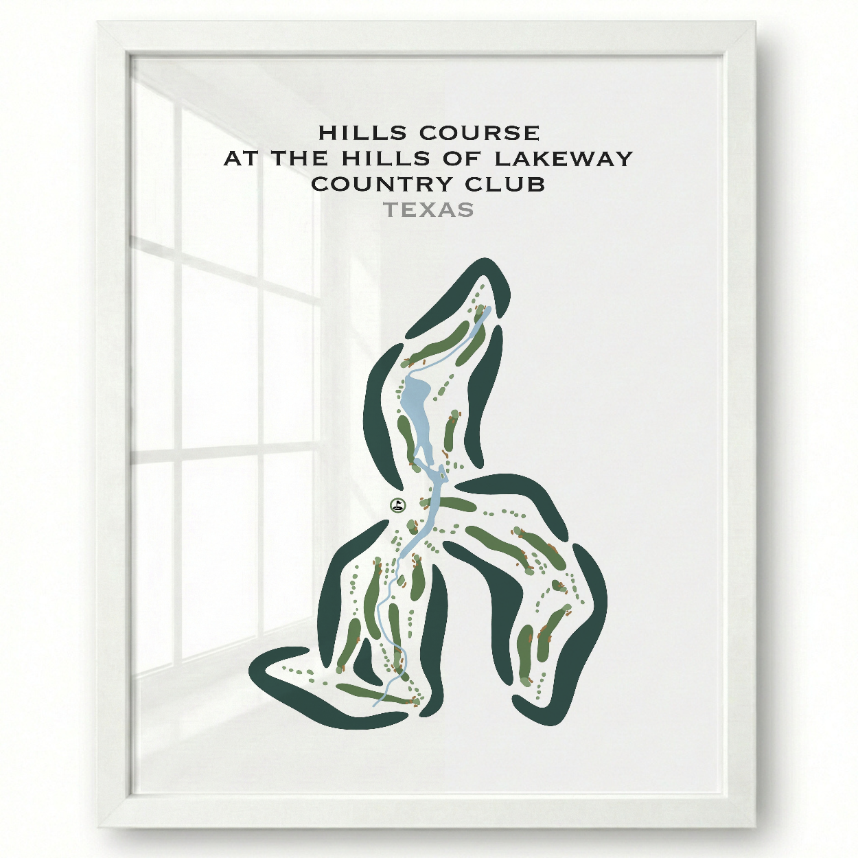 Hills Course at The Hills of Lakeway Country Club, Texas - Printed Golf Courses