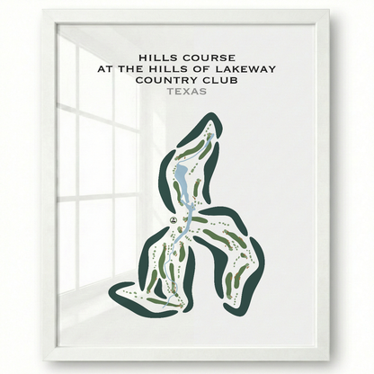 Hills Course at The Hills of Lakeway Country Club, Texas - Printed Golf Courses