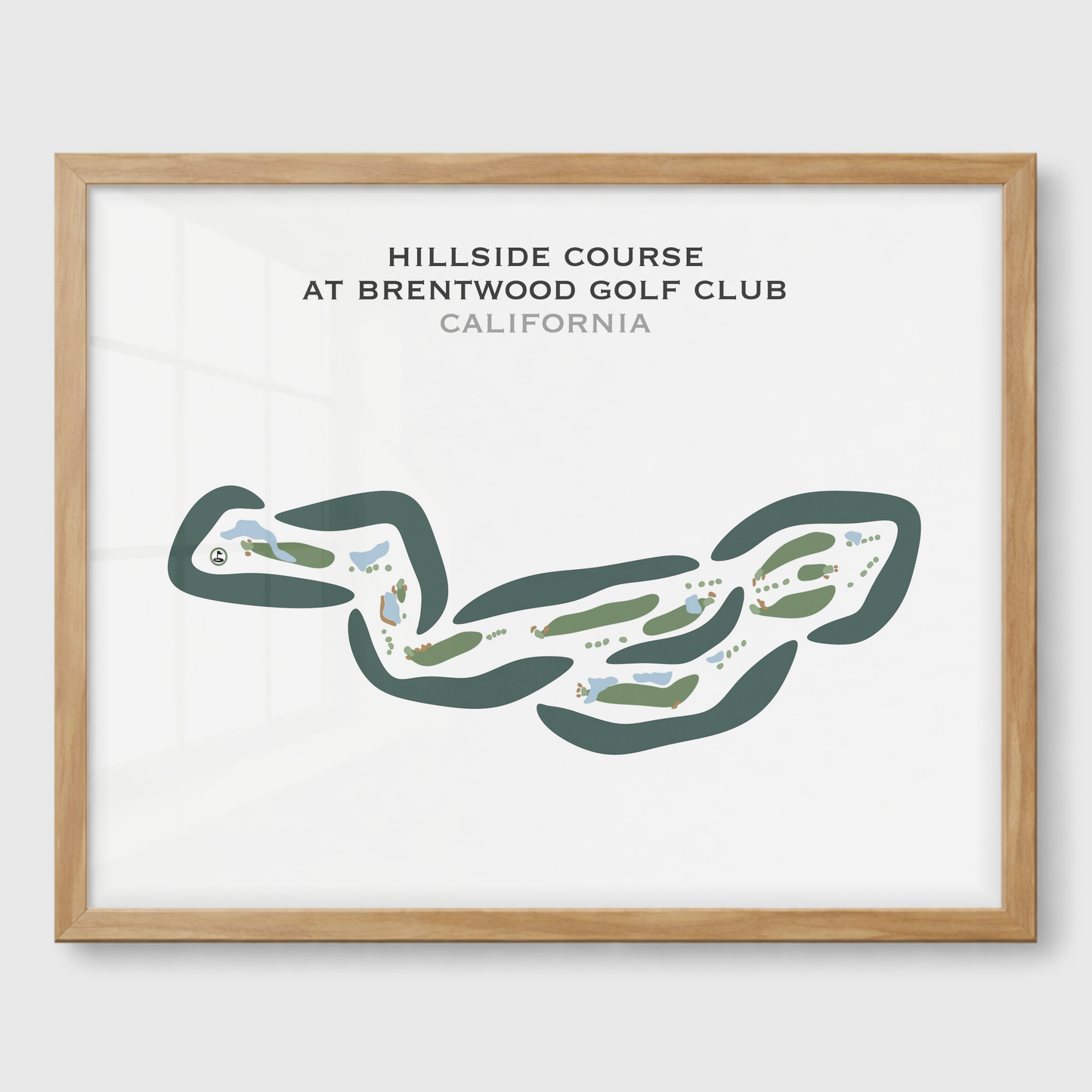 Hillside Course at Brentwood Golf Club, California - Printed Golf Courses