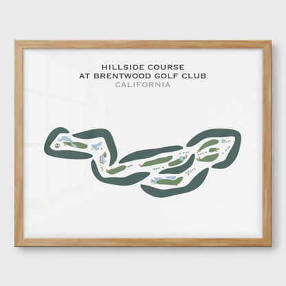 Hillside Course at Brentwood Golf Club, California - Printed Golf Courses