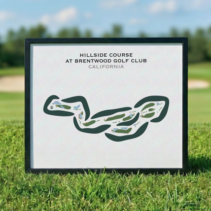 Hillside Course at Brentwood Golf Club, California - Printed Golf Courses