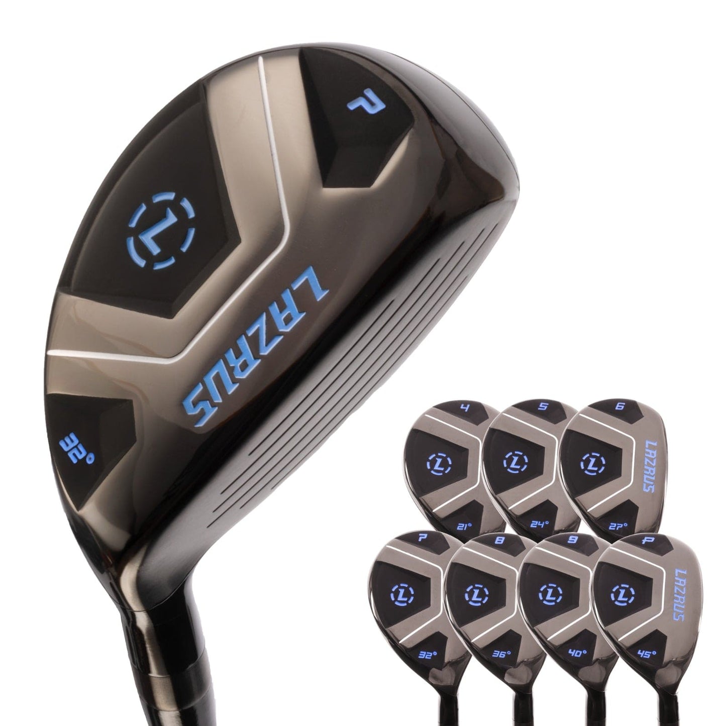 Lazrus Golf 13 pc Set - Laz2 Driver, 3 Wedges Set, Hybrids (4-PW), Putter & Bag (optional)