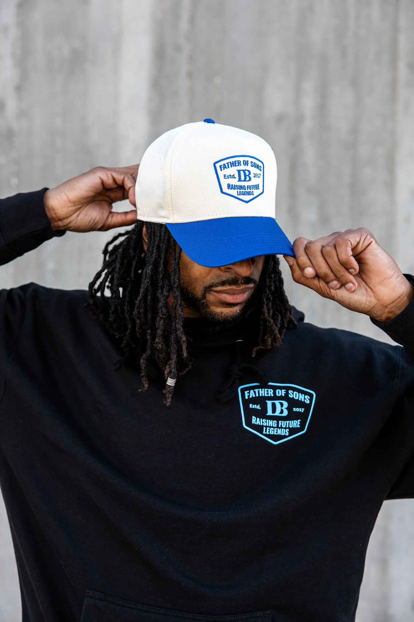 Father Of Sons Cream & Royal Hat - GOLF LEAGUE