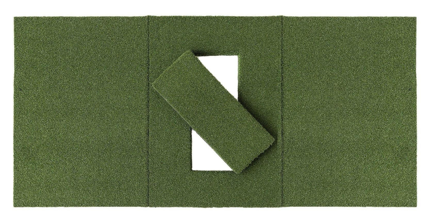 Beaver Tail Double Wide Golf Simulator Mat (4ft x 8.25ft) with the Most Realistic Hitting Strip Insert for Joint Injury Prevention