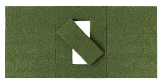 Beaver Tail Double Wide Golf Simulator Mat (4ft x 8.25ft) with the Most Realistic Hitting Strip Insert for Joint Injury Prevention