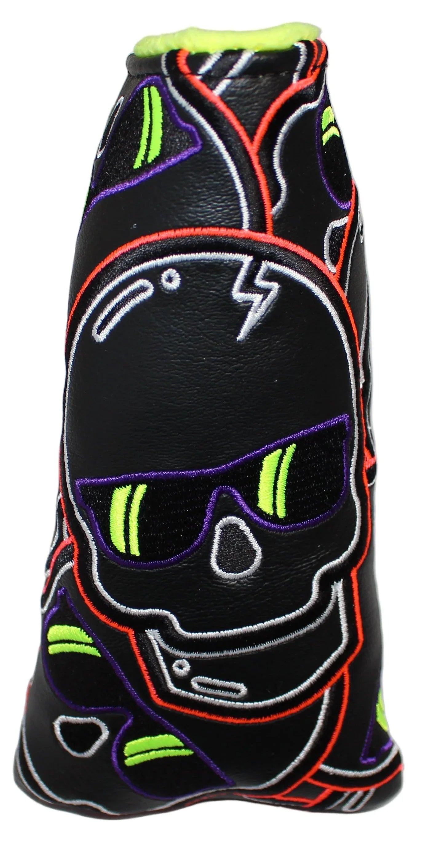 Swag Golf - Stacked Skull Golf Eclipse Black & Yellow Multicolor Blade Putter Headcover - GOLF LEAGUE