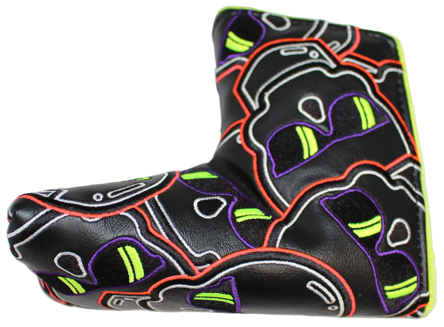 Swag Golf - Stacked Skull Golf Eclipse Black & Yellow Multicolor Blade Putter Headcover - GOLF LEAGUE