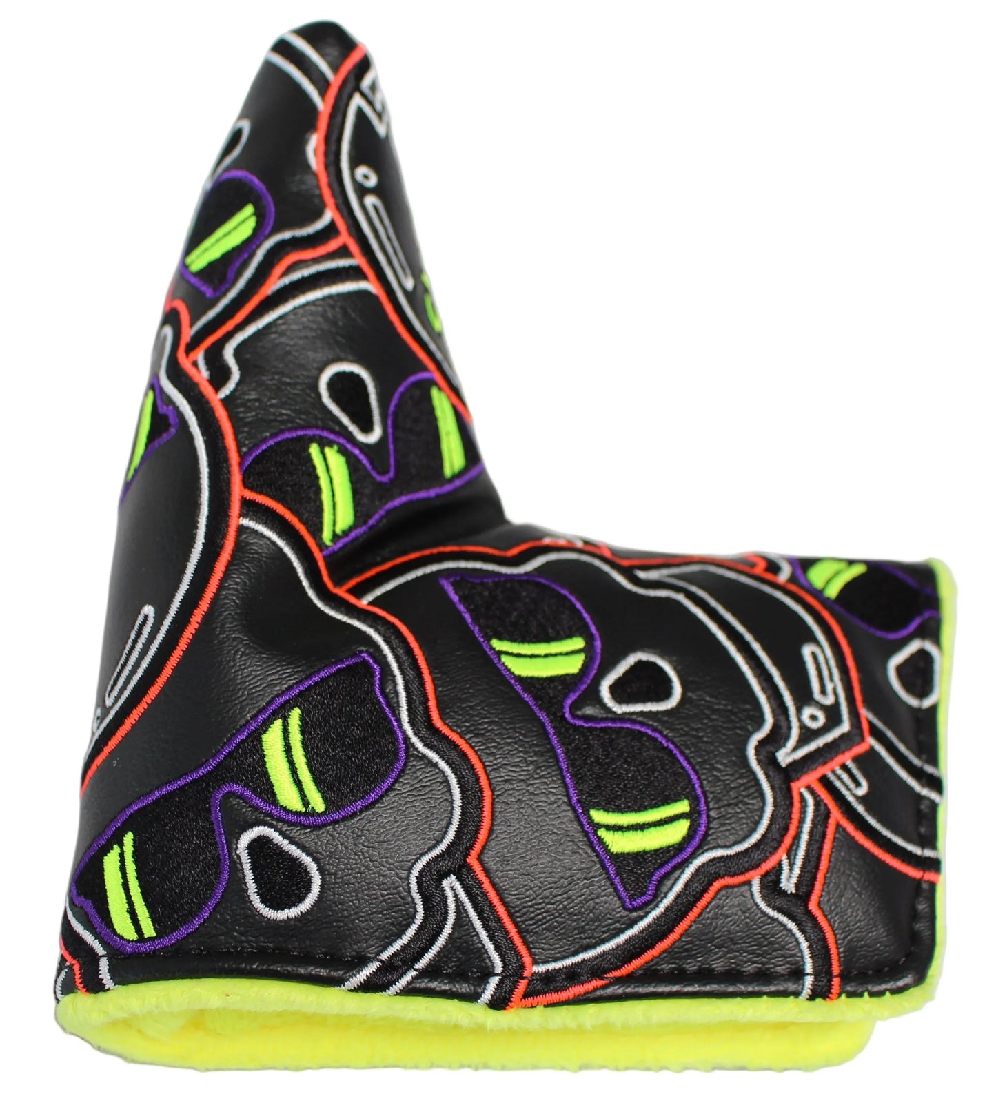 Swag Golf - Stacked Skull Golf Eclipse Black & Yellow Multicolor Blade Putter Headcover - GOLF LEAGUE