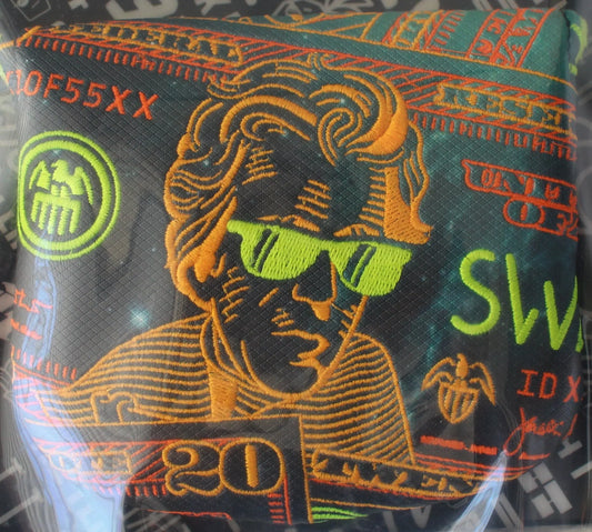 Swag Golf Shaded Andrew Jackson Neon Orange/Black Blade Putter Headcover - GOLF LEAGUE