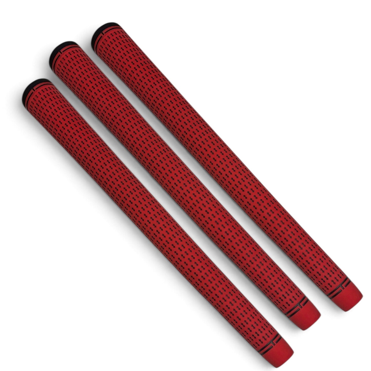 360 Golf Grips | 3 Pack Red/Black | Standard, Mid, Jumbo | High-Traction Rubber Grip