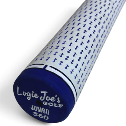 360 Golf Grips | 3 Pack White/Blue | Standard, Mid, Jumbo | High-Traction Rubber Grip