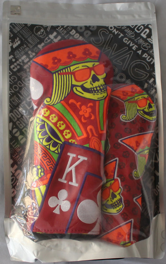 Swag Golf Skeleton King Red/Orange/Yellow Fairway Wood Headcover Set - GOLF LEAGUE
