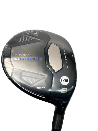 Callaway NEW Ai Smoke 9 Wood 24° Cypher Black 40g Senior Flex 41.5"