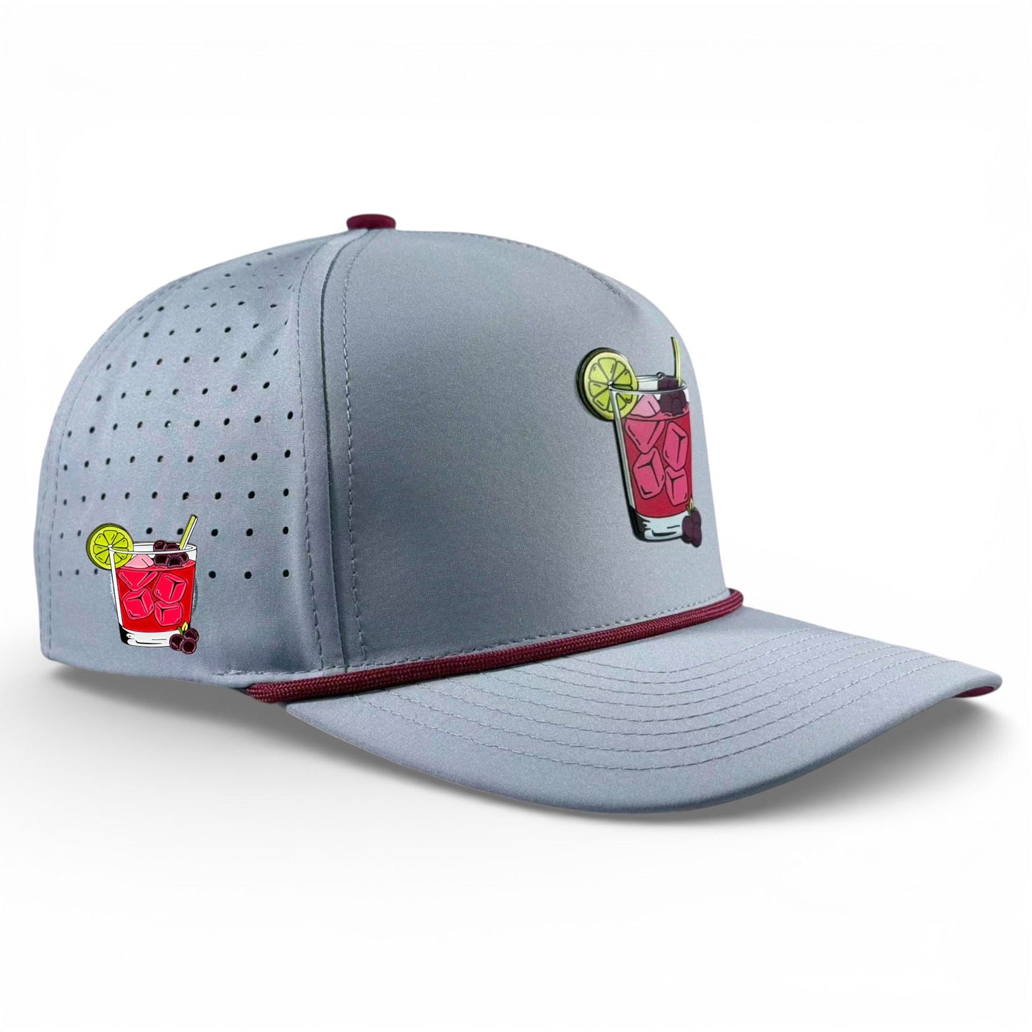 Transfusion Golf Hat | Snapback Cap | Built-in Magnetic Ball Marker Holder + Marker Included | Adjustable Light Gray