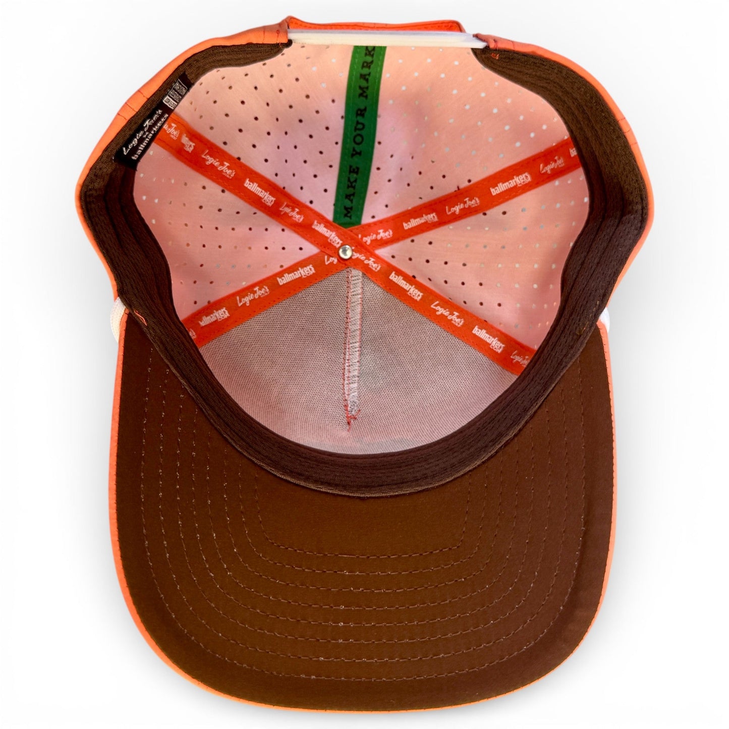 Just Peachy Golf Hat | Snapback Cap | Built-in Magnetic Ball Marker Holder + Marker Included | Adjustable Peach