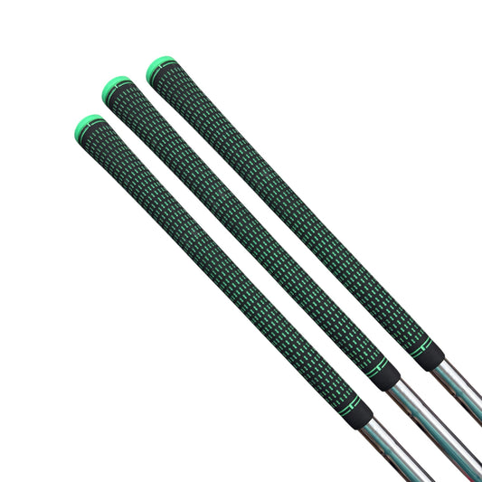 360 Golf Grips | 3 Pack Black/Green | Standard, Mid, Jumbo | High-Traction Rubber Grip