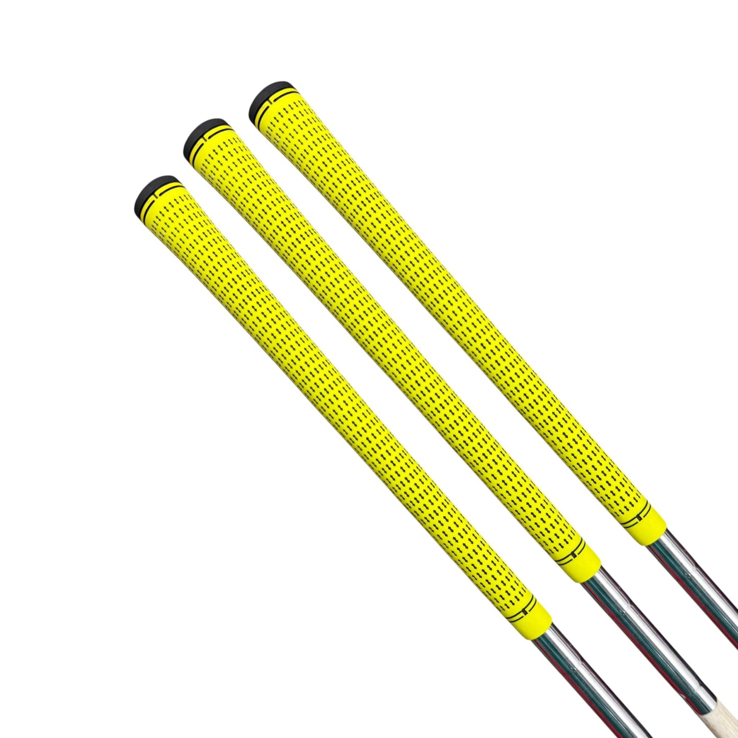 360 Golf Grips | 3 Pack Black/Yellow | Standard, Mid, Jumbo | High-Traction Rubber Grip
