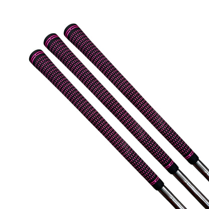 360 Golf Grips | 3 Pack Black/Pink | Standard, Mid, Jumbo | High-Traction Rubber Grip