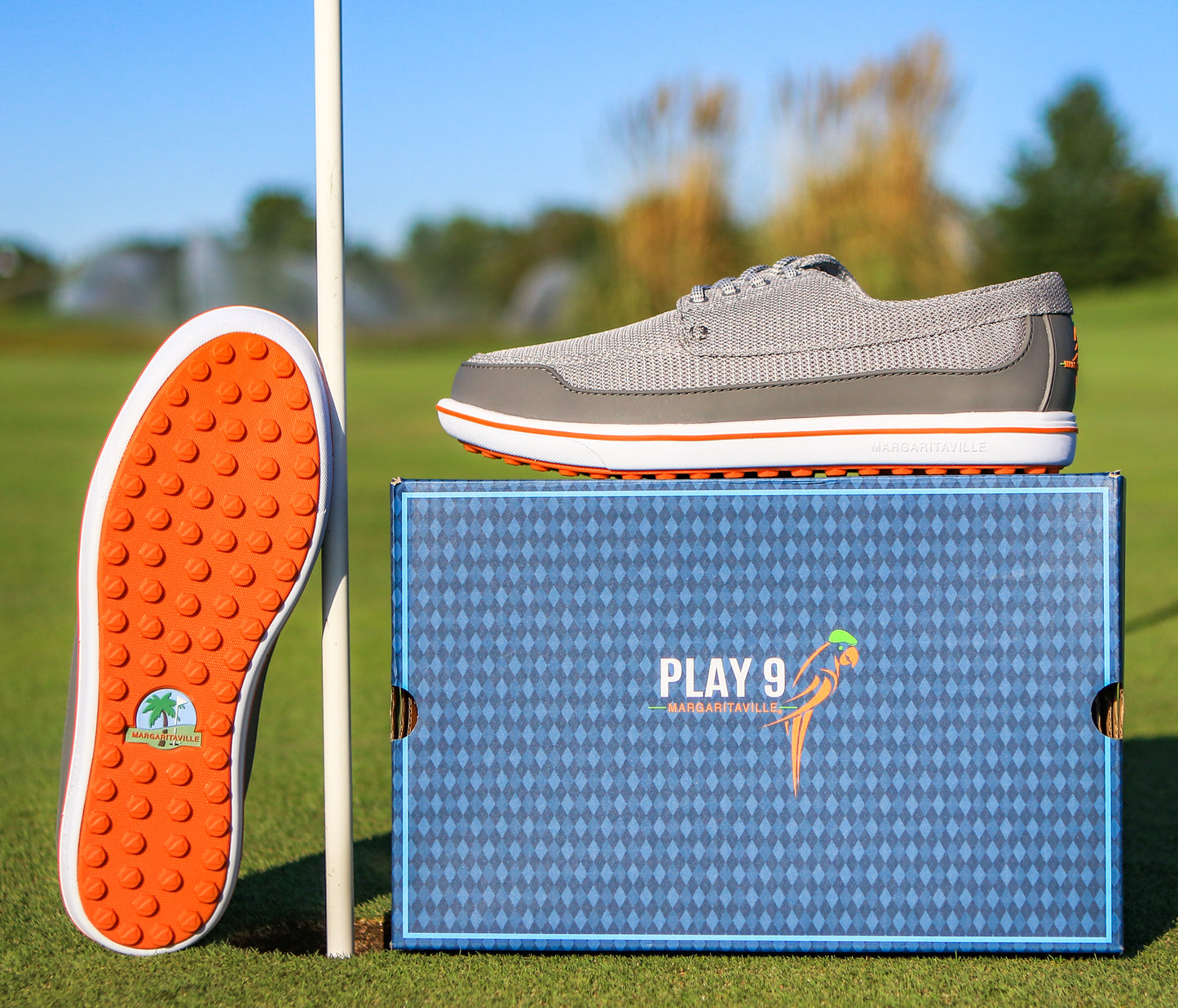 Margaritaville Men's Gimme Grey/Orange Golf Shoe