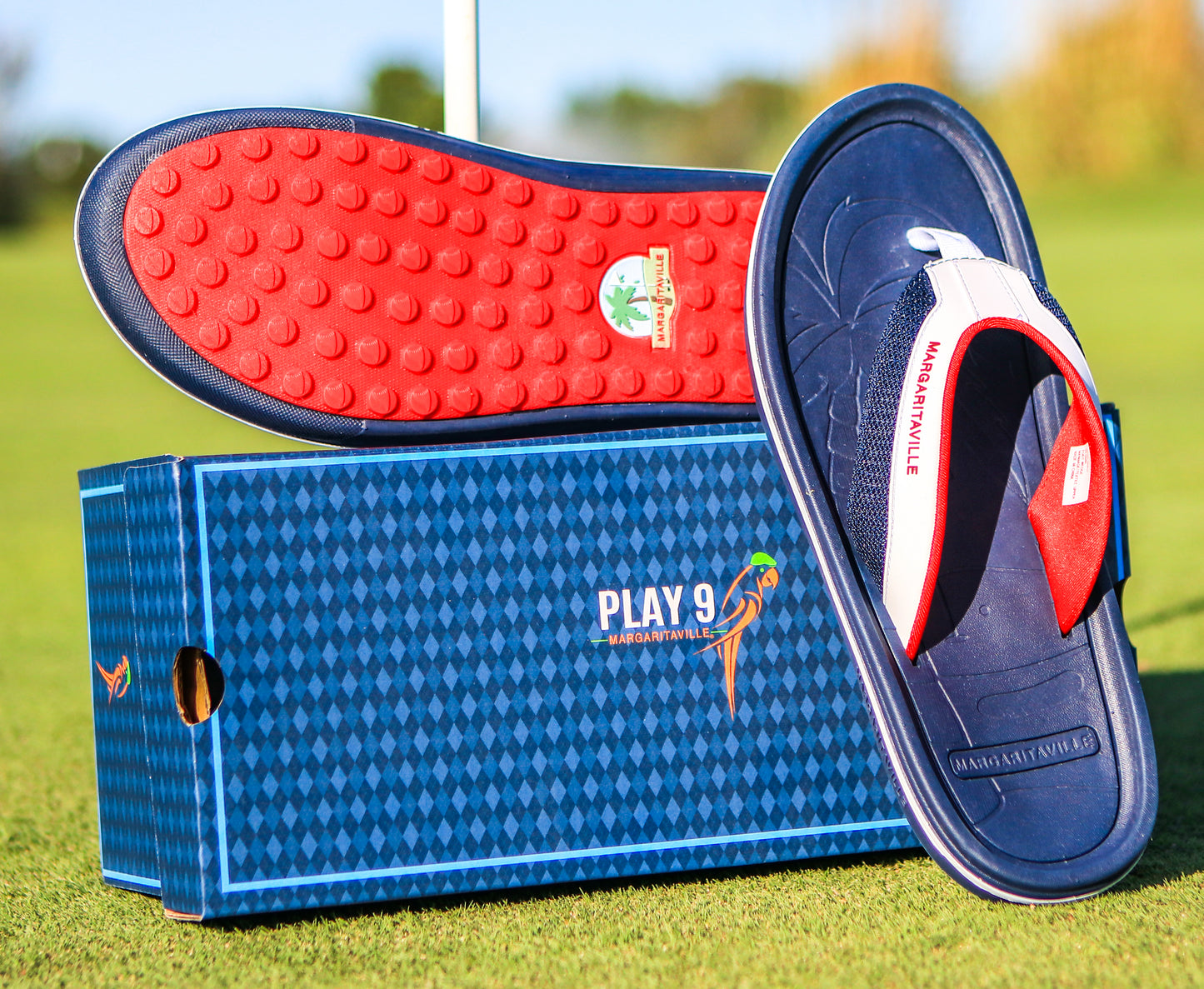Foot Wedge Golf Sandals (Red/White/Blue)