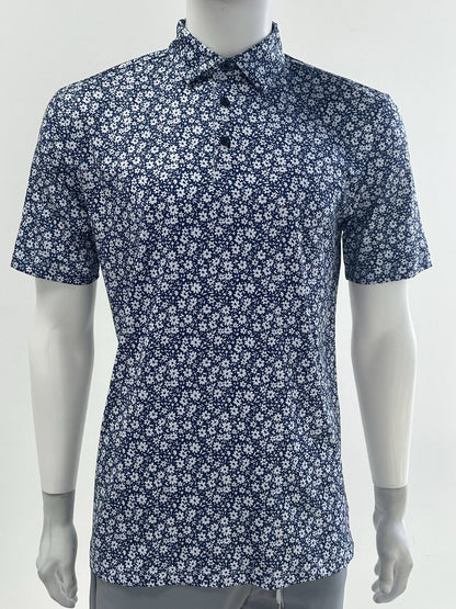 Navy Floral Performance Polo