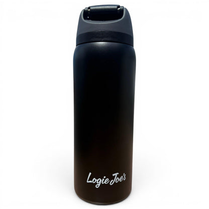 Hydration Bottle – Shark Bite | 32oz Insulated Stainless Steel | Flip Straw Lid w/ Handle