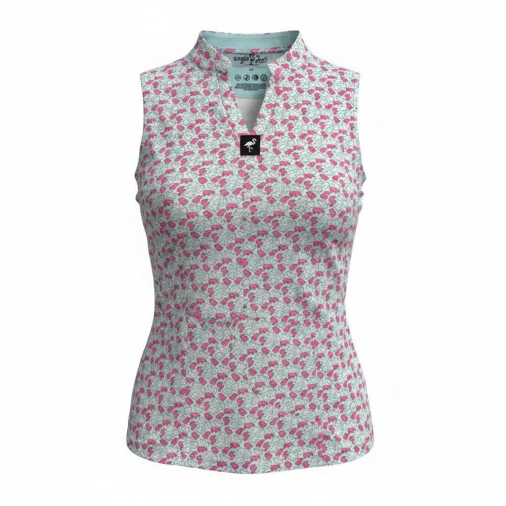 Women's Frosted Animal Cookies Sleeveless Golf Polo | Moisture-Wicking Performance Golf Top
