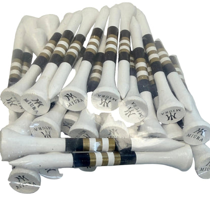 Miura NEW Western Birch Premium Wood Golf Tees 2.75" 50 Pack Branded