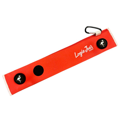 Red/White Magnetic Golf Cart Strap Sleeve | Neoprene Rubber | Dual Accessory Magnets | Glove Holder | Carabiner Bag Attachment | 18.5 x 3.5 in