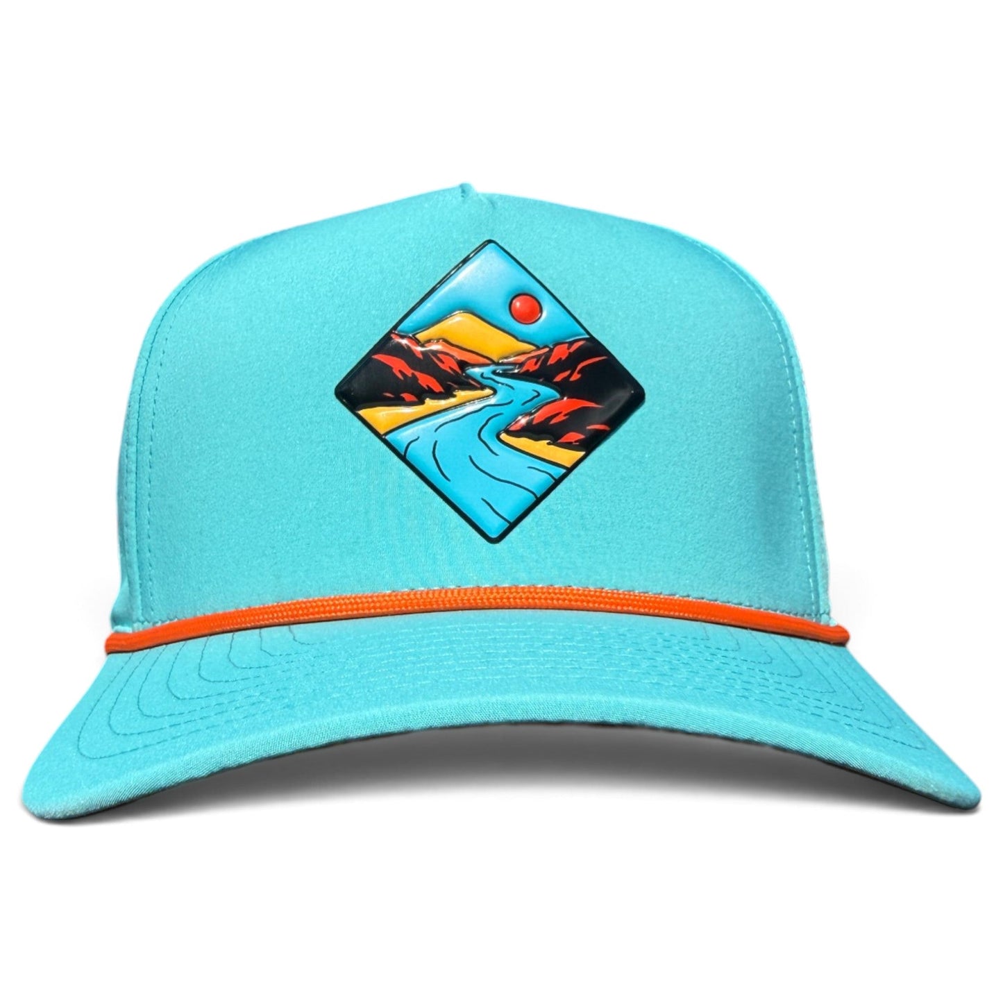 Canyon Golf Hat | Snapback Cap | Built-in Magnetic Ball Marker Holder + Marker Included | Adjustable Teal Adventure