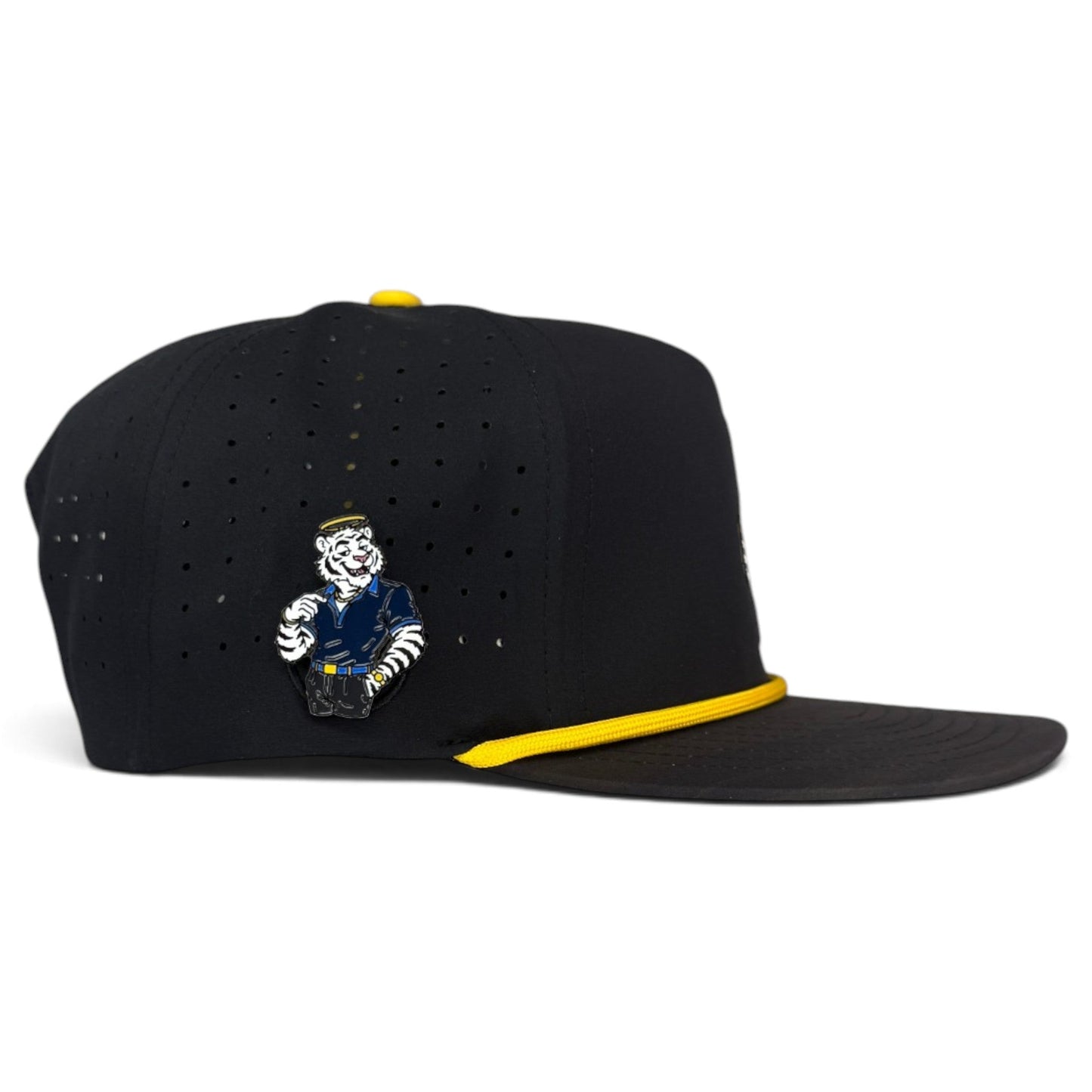 Saintly Tiger Golf Hat | Snapback Cap | Built-in Magnetic Ball Marker Holder + Marker Included | Adjustable White Tiger