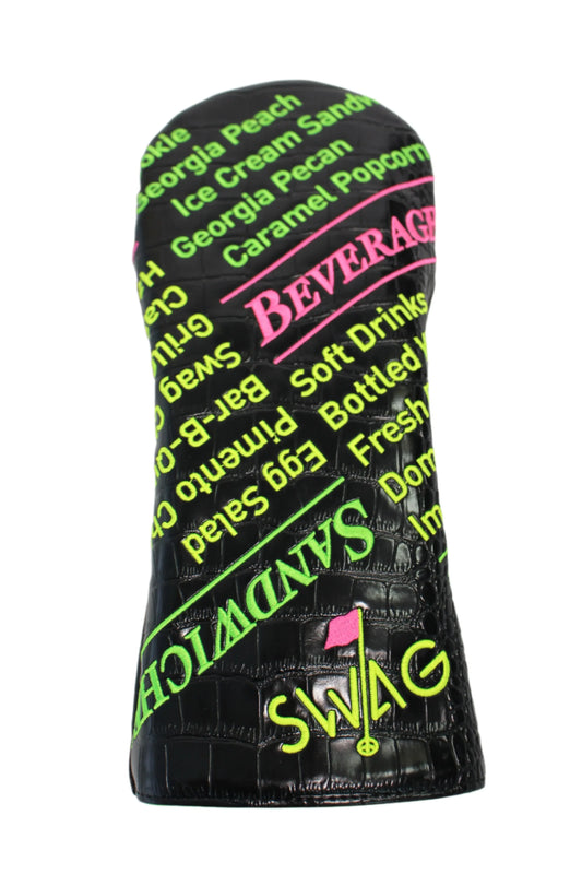 Swag Golf - Augusta Menu (Masters/Crocodile Skin) Black Driver Headcover *opened, no bag* - GOLF LEAGUE